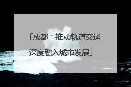 成都：推动轨道交通深度融入城市发展