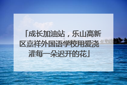 成长加油站，乐山高新区嘉祥外国语学校用爱浇灌每一朵迟开的花