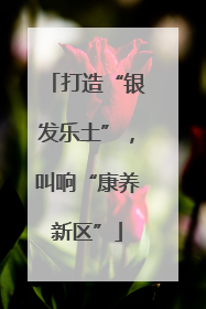 打造“银发乐土”，叫响“康养新区”