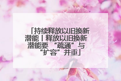 持续释放以旧换新潜能丨释放以旧换新潜能要 “疏通”与“扩容”并重