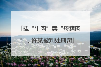 挂“牛肉”卖“母猪肉”，许某被判处刑罚