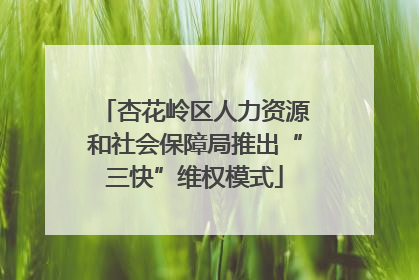 杏花岭区人力资源和社会保障局推出“三快”维权模式