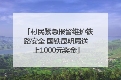 村民紧急报警维护铁路安全 国铁昆明局送上1000元奖金