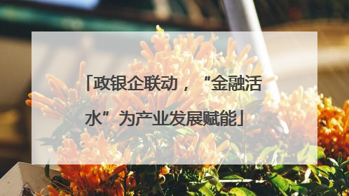 政银企联动，“金融活水”为产业发展赋能