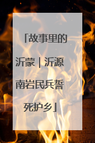 故事里的沂蒙｜沂源南岩民兵誓死护乡
