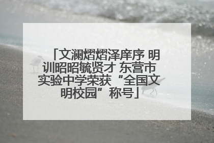 文澜熠熠泽庠序 明训昭昭毓贤才 东营市实验中学荣获“全国文明校园”称号