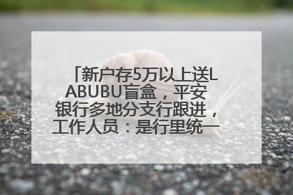 新户存5万以上送LABUBU盲盒，平安银行多地分支行跟进，工作人员：是行里统一的，进货渠道不清楚