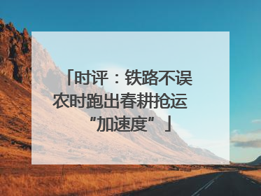 时评：铁路不误农时跑出春耕抢运“加速度”
