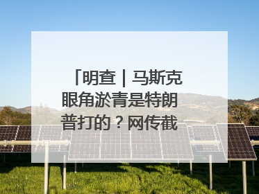 明查｜马斯克眼角淤青是特朗普打的？网传截图是“高仿”