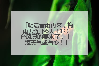 明晨雷雨再来，梅雨要连下6天！1号台风真的要来了，上海天气或有变！