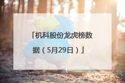 机科股份龙虎榜数据（5月29日）