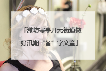 潍坊寒亭开元街道做好汛期“备”字文章