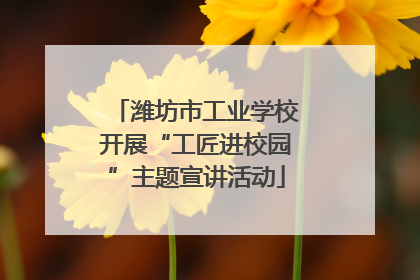 潍坊市工业学校开展“工匠进校园”主题宣讲活动