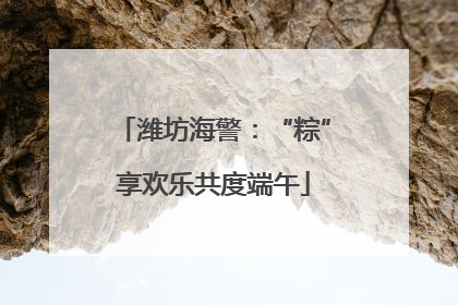 潍坊海警：“粽”享欢乐共度端午