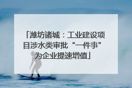 潍坊诸城：工业建设项目涉水类审批“一件事” 为企业提速增值