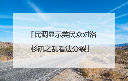 民调显示美民众对洛杉矶之乱看法分裂