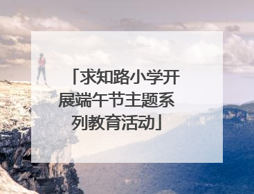 求知路小学开展端午节主题系列教育活动
