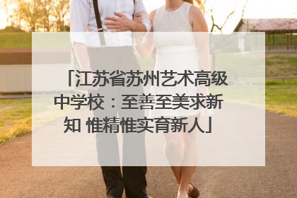 江苏省苏州艺术高级中学校：至善至美求新知 惟精惟实育新人
