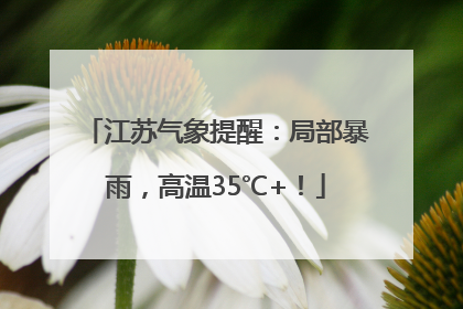 江苏气象提醒：局部暴雨，高温35℃+！