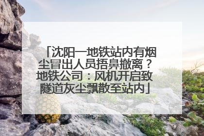 沈阳一地铁站内有烟尘冒出人员捂鼻撤离？地铁公司：风机开启致隧道灰尘飘散至站内