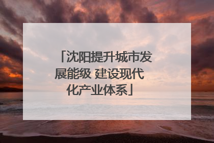 沈阳提升城市发展能级 建设现代化产业体系
