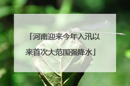 河南迎来今年入汛以来首次大范围强降水