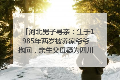 河北男子寻亲：生于1985年两岁被养家爷爷抱回，亲生父母疑为四川仪陇人｜红星寻人