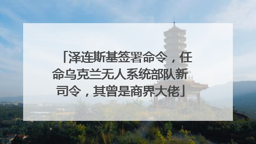 泽连斯基签署命令，任命乌克兰无人系统部队新司令，其曾是商界大佬