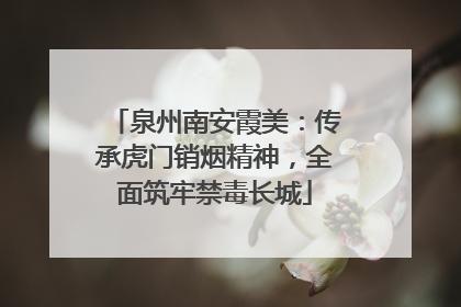 泉州南安霞美：传承虎门销烟精神，全面筑牢禁毒长城