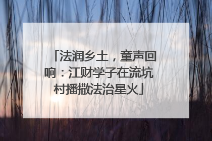 法润乡土，童声回响：江财学子在流坑村播撒法治星火