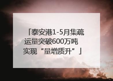 泰安港1-5月集疏运量突破600万吨 实现“量增质升”