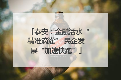 泰安：金融活水“精准滴灌” 民企发展“加速快跑”
