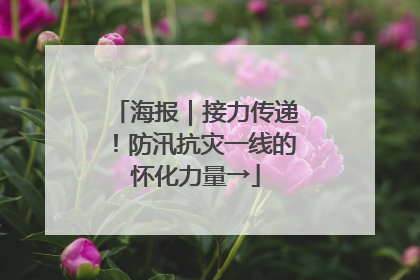 海报｜接力传递！防汛抗灾一线的怀化力量→