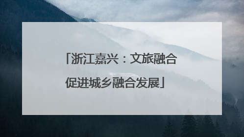 浙江嘉兴：文旅融合促进城乡融合发展
