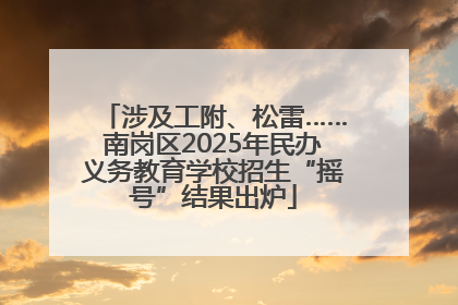 涉及工附、松雷……南岗区2025年民办义务教育学校招生“摇号”结果出炉