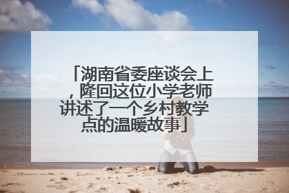 湖南省委座谈会上，隆回这位小学老师讲述了一个乡村教学点的温暖故事