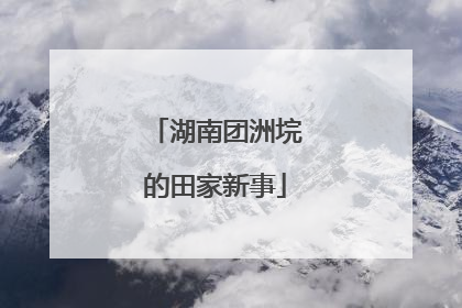 湖南团洲垸的田家新事
