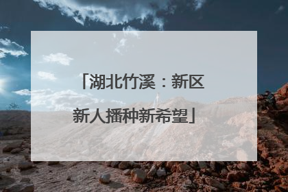 湖北竹溪：新区新人播种新希望