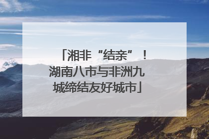 湘非“结亲”！湖南八市与非洲九城缔结友好城市