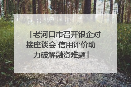 老河口市召开银企对接座谈会 信用评价助力破解融资难题