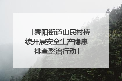 舞阳街道山民村持续开展安全生产隐患排查整治行动