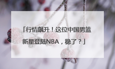 行情飙升！这位中国男篮新星登陆NBA，稳了？
