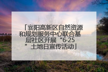 襄阳高新区自然资源和规划服务中心联合基层社区开展“6·25”土地日宣传活动