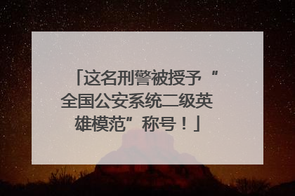 这名刑警被授予“全国公安系统二级英雄模范”称号！