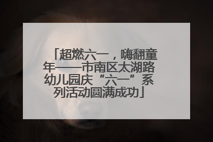 超燃六一，嗨翻童年——市南区太湖路幼儿园庆“六一”系列活动圆满成功