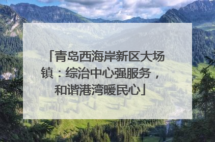 青岛西海岸新区大场镇：综治中心强服务，和谐港湾暖民心