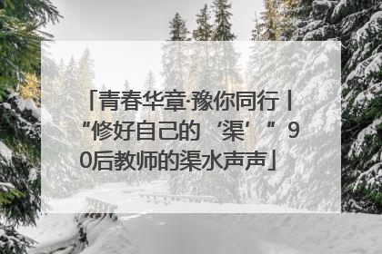 青春华章·豫你同行丨“修好自己的‘渠’”90后教师的渠水声声