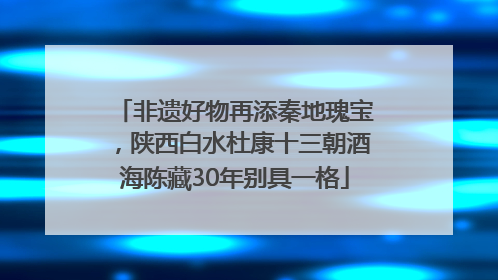 非遗好物再添秦地瑰宝，陕西白水杜康十三朝酒海陈藏30年别具一格