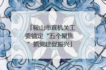 鞍山市直机关工委锚定“五个聚焦”抓党建促振兴