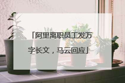 阿里离职员工发万字长文，马云回应